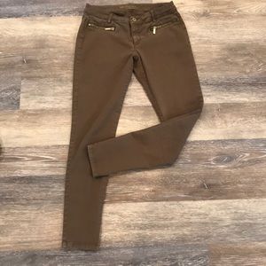 Michael Kors skinny olive colored jeans